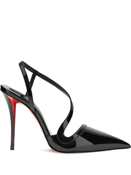 Christian Louboutin 100mm Rosa Z patent leather cross-strap sandals | 36