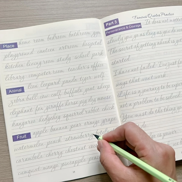 32-Page English Calligraphy Workbook Suitable for & - Copperplate Cursive Handwriting Practice Book with Step--Step Guides, Exercises & Practice Sheets for, Office, Calligraphy Classes - Elegant Writing Skills Development