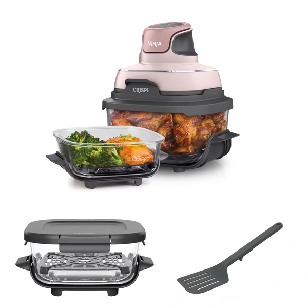 Ninja Crispi® 4-in-1 Portable Glass Air Fryer Cooking System, Pink 