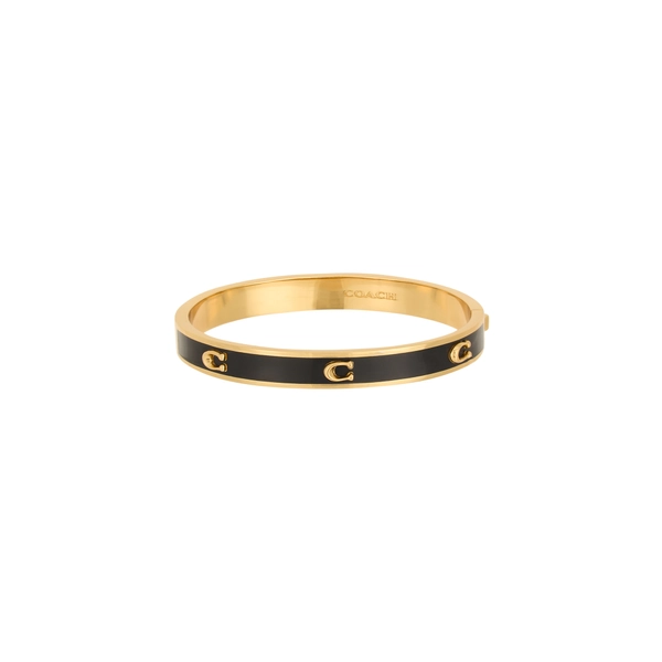 COACH C Logo Bangle Bracelet - Black Gold