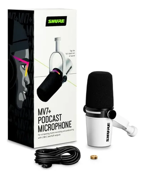 Shure Mv7+k Micrófono Dinámico Conexión Usb/xlr, White Color Color Blanco