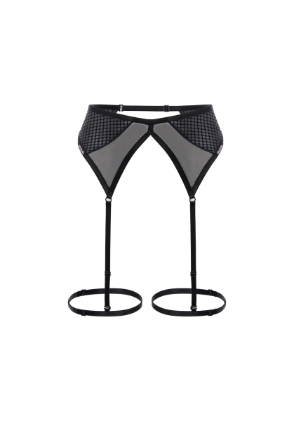 Grippy Garter Belt with Mesh – SWEET – Black | Queen Wear