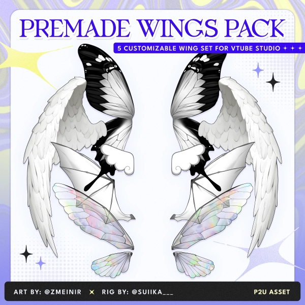 Customizable VTuber Wings Pack by Mei (@Zmeinir)