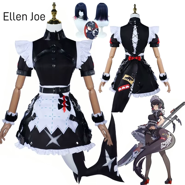 Zone Zero Ellen Joe Cosplay Kostüm Perücke Dienstmädchen Kleid Uniform Schwanz Victoria Housekeeping Neue Eridu Halloween Party Frauen - AliExpress