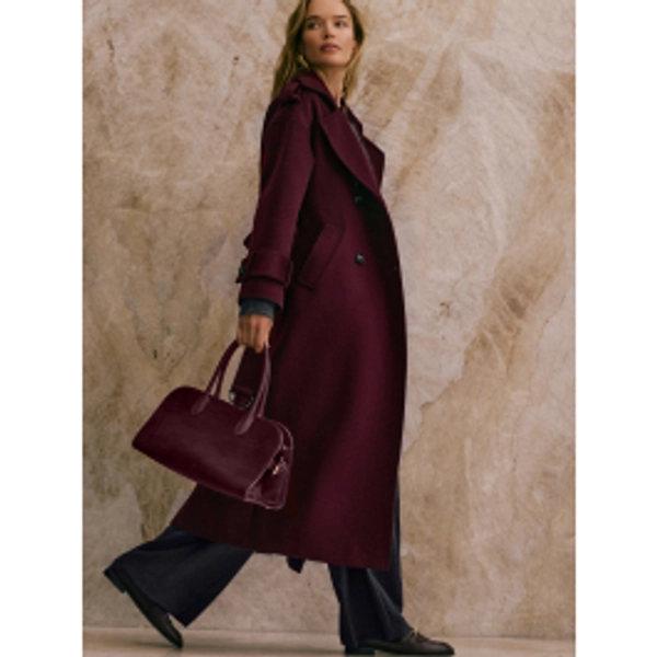 Elegant burgundy wool coat