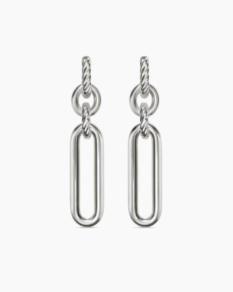 Lexington Double Link Drop Earrings in Sterling Silver, 53mm