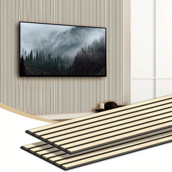 TEMU Supeasy 2pack 92.52"×11" Wall Panels For Interior Wall Decor, Wood Panels For Wall And Ceiling, 3d Wood Slat Wall Panel/fluted Sound Absorbing