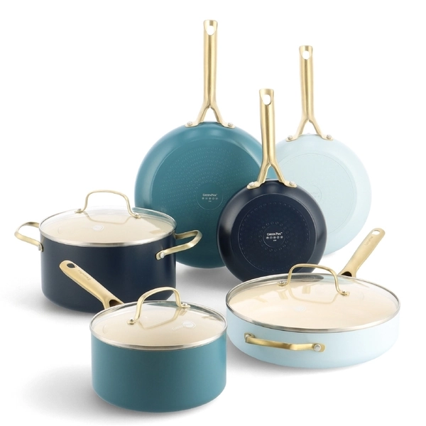 Green Pan Coastal Shades 6 Piece Cookware Set Blue