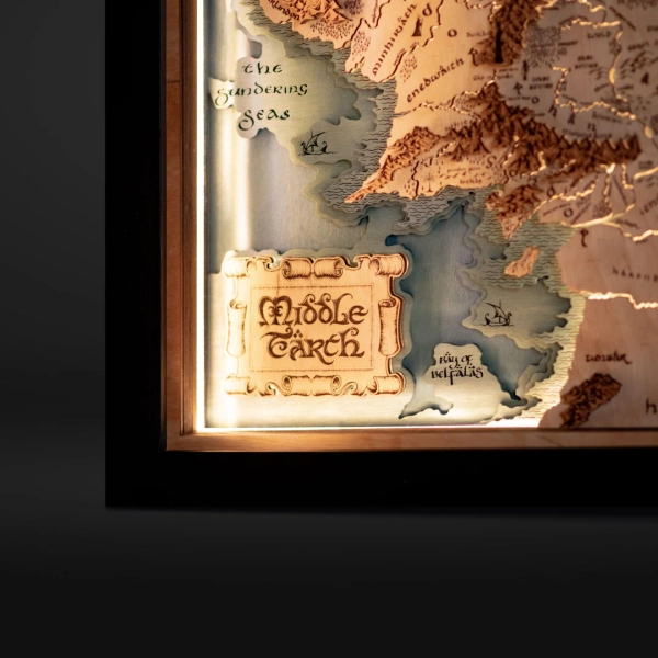 Middle Earth 3D Map With Lighting - Unique Lord of the Rings Gift - Middle Earth Wood Map With Backlight Mode - Etsy Canada