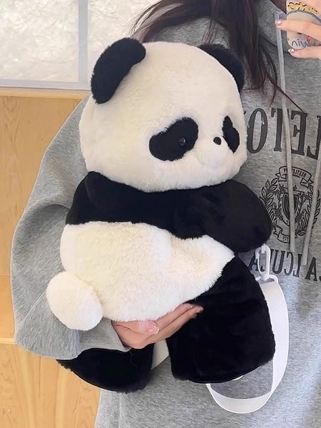 [$37.00]Cute Giant Panda Black and White 42cm Plush Backpack/Crossbody