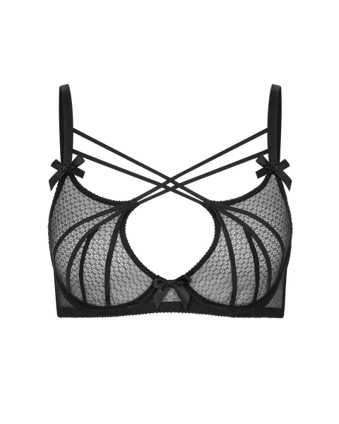 Nicki High Neck Non Padded Bra in Black | By Agent Provocateur New In
