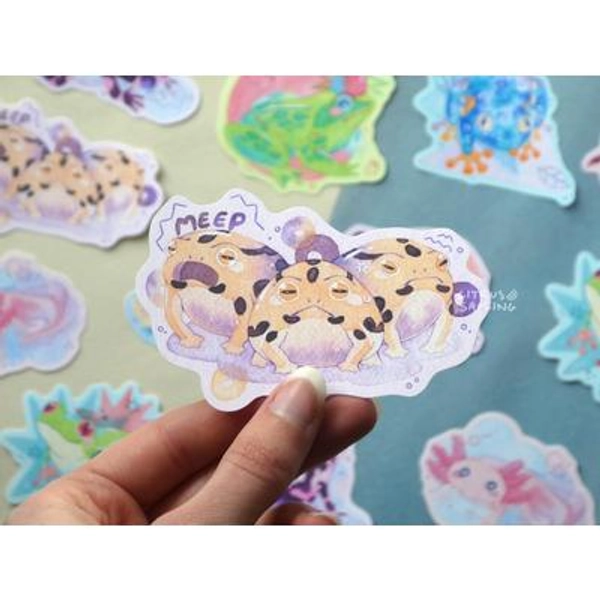 "Desert Rain Frog Sticker 3.5\" Matte Waterproof Vinyl | Big Planner, Notebook, Scrapbook Stickers | Cute Laptop Decal Froggy Gifts"