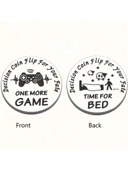 1pc Double Sided Engraved Decision Coin Stainless Steel Stocking Stuffers Pocket Hug Token For Keychain Pendant For Gamers Players Funny Decision Gifts Creative Birthday Present Car Accessories Bag Charm Backpack For School Letter Cute Goth Y2k