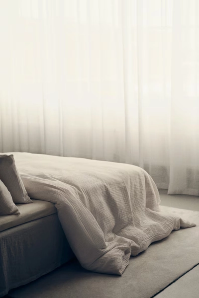 Muslin double/king duvet cover set - White