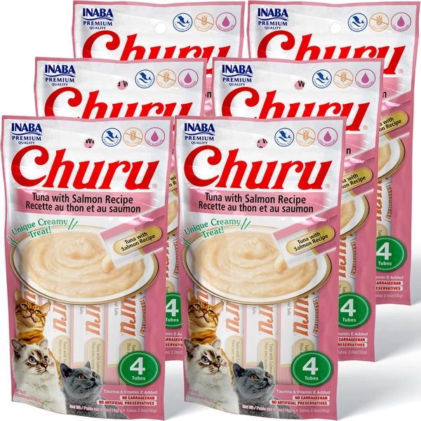 Inaba Churu Tuna with Salmon Recipe Cat Treats, .5 oz., Count of 24