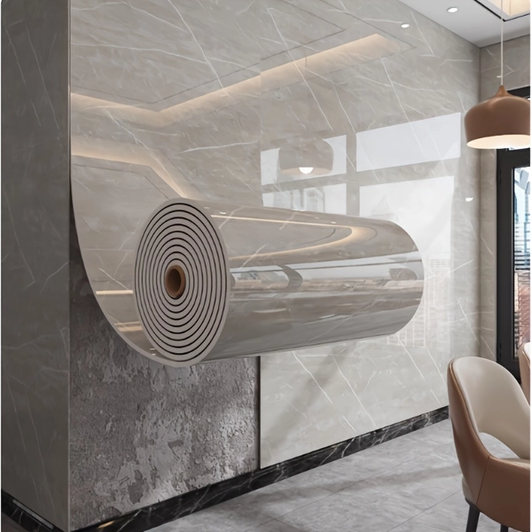 1 Rolo de Papel de Parede Imitação Mármore Espessado, 40*300cm/60*300cm Adesivo Grande para Cozinha Quarto Banheiro Fundo TV, Decoração para Aluguel