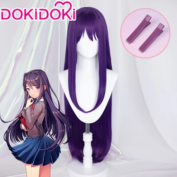DokiDoki GAME Literature Club Cosplay Yuri Cosplay Wig Long Purple Hai