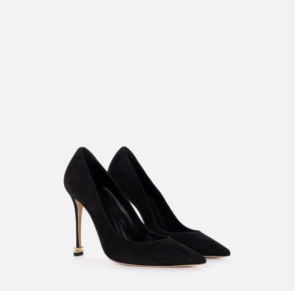 Elisabetta Franchi Suede pumps with logo Étoile SA19L30EC - Dorianne