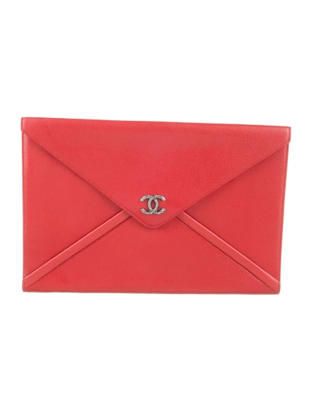 Paris-Rome Coco Mail Envelope Clutch w/ Tags