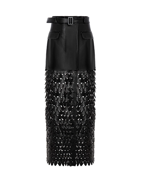 Leather long skirt