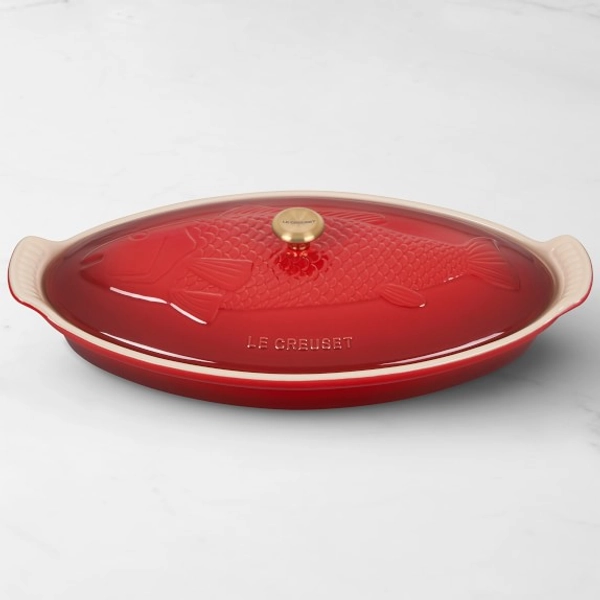 Le Creuset Stoneware Oval Fish Baker, 1 3/4 Qt.