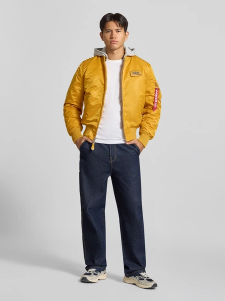 Alpha Industries Regular Fit Bomberjacke mit Kapuze - GELB