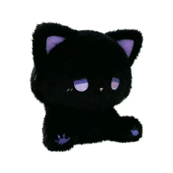 Black Cat Stuffed Animals, 7 inch Stuffed Animals Black Cat Plush, Cute Cat Plushies Toy, Soft Kitten Plushie Cuddle Pillow, Anime Plushie Doll, Cute Stuff Toys Gift for Girls,Boys and Males