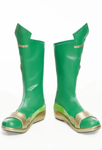 Mantis Cosplay Shoes Green Leather Boots
