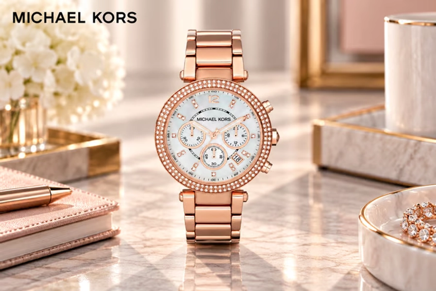 Michael Kors Ladies' Parker Chronograph Gold MK5491 Stainless Steel Quartz Watch – Water Resistant