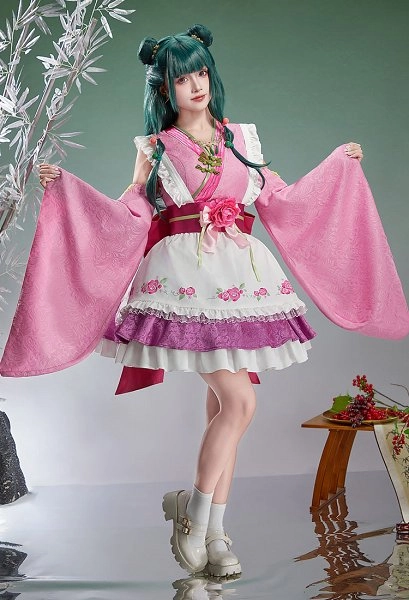 Kusuriya no Hitorigoto Neko-Neko Derivative Costume Sleeveless Top and Skirt with Apron and Sleeves