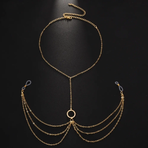 Diamond round sexy chest necklace