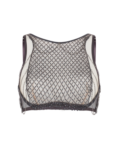 Chrystelle High Neck Non Padded Bra in Silver/Clear | By Agent Provocateur