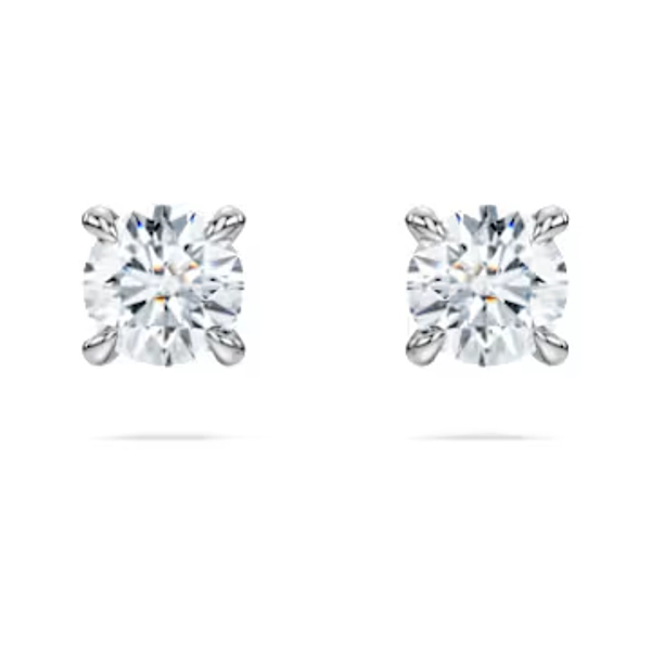 Pendientes de botón Eternity, Diamantes creados en laboratorio (peso total de 0,5 quilate), Forma redonda, Plata de ley