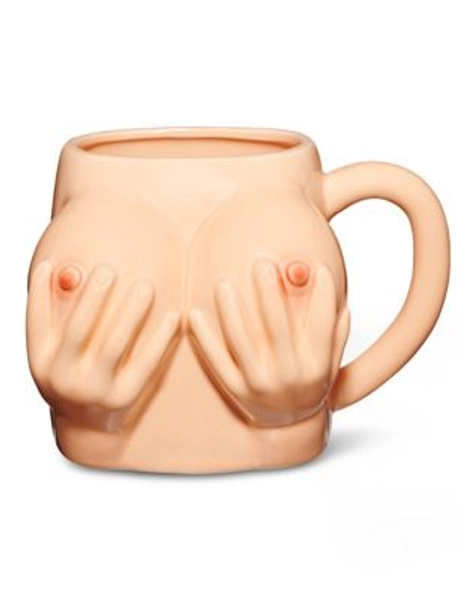 Holding On Boob Molded Coffee Mug - 20 oz. - Spencer's