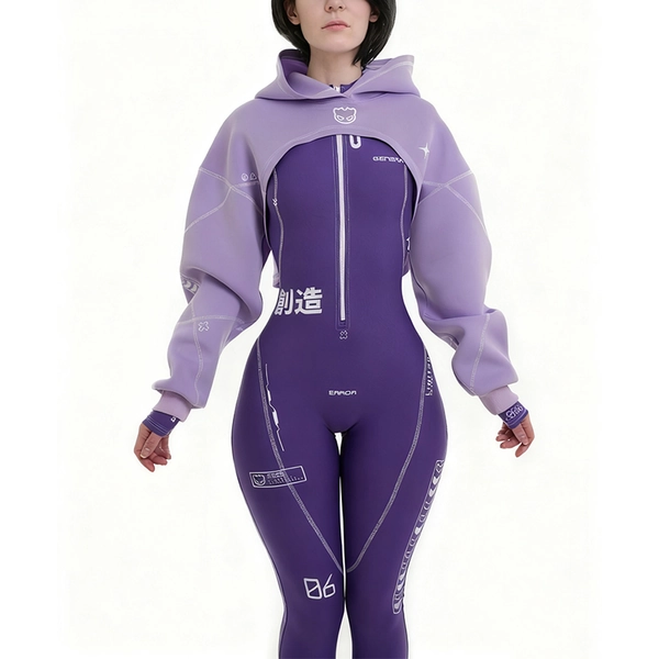 Cyberpunk Futuristic Mechanical Style Women's Sports Yoga Outfit Set