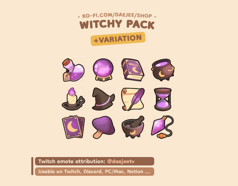 🔮✨  WITCHY PACK | x12 icons (+ color variation)