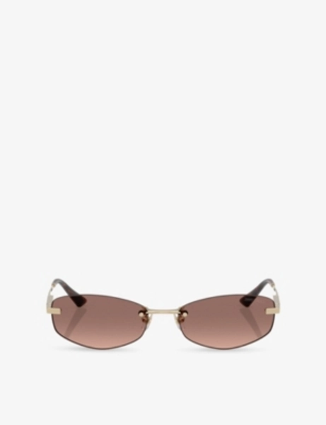 JC4013D Oval-Frame Metal Sunglasses