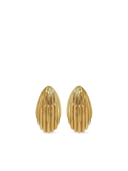 ANINE BING: Small Ribbed Drop Earrings