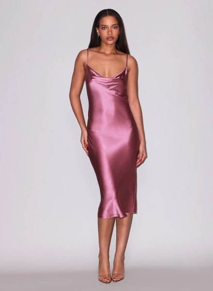 Pink Cowl Neck Slip Dress | Fleur du Mal