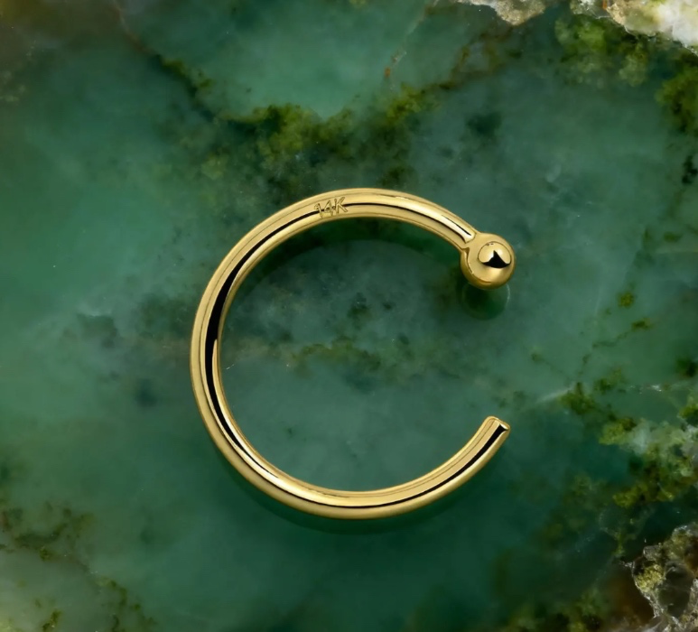 18k Gold Nose hoop