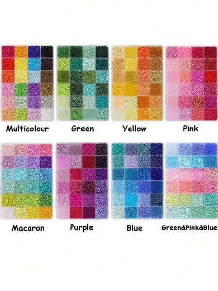 24 Compartments 3mm Colorful Glass Beads, Suitable For Handmade Jewelry Making, Bracelet And Necklace DIY Accessories [5200pcs]