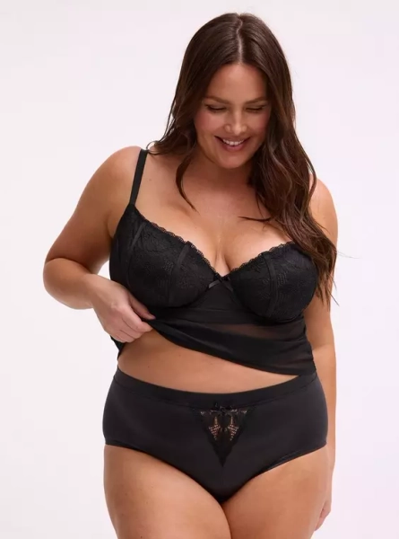 Ava Lace & Shine Mid-Rise Cheeky Panty 6X