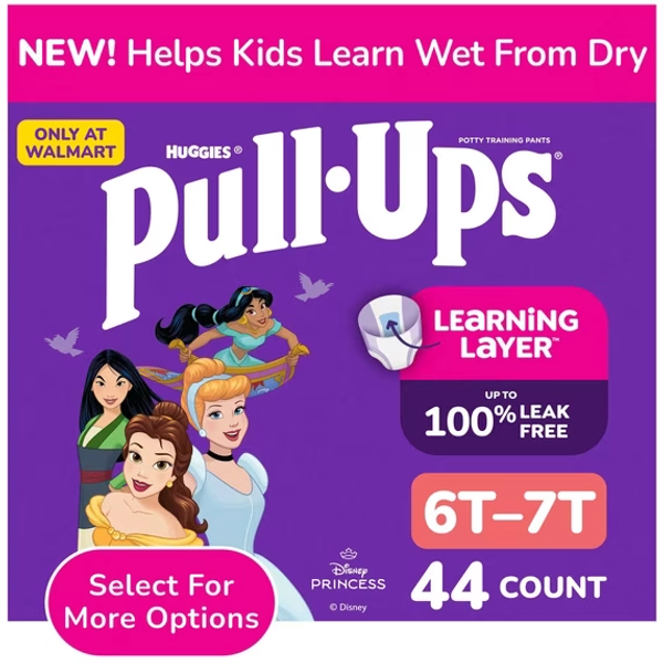 Pull-Ups Girls' Potty Training Pants, 6T-7T (55-75 lbs), 44 Count (Select for More)