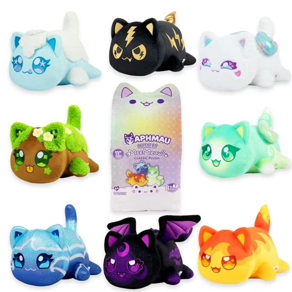 Aphmau MeeMeows 11” Classic Mystery Plush, Elemental, YouTube Gaming Channel, Plush Mystery Box Toy, Blind Box, 1 of 8 Possible Elemental MeeMeows, Official Merch Ages 5+