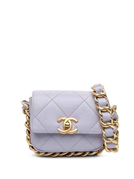 CHANEL Pre-Owned 2021-2024 Mini Quilted Calfskin Framing Chain Flap crossbody bag | One Size