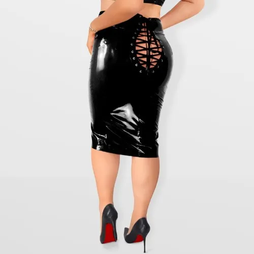 PVC skirt, pvc clothing, plus size skirt, high waisted skirt, pencil skirt