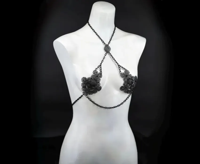 Metal Lace Lingerie bralette