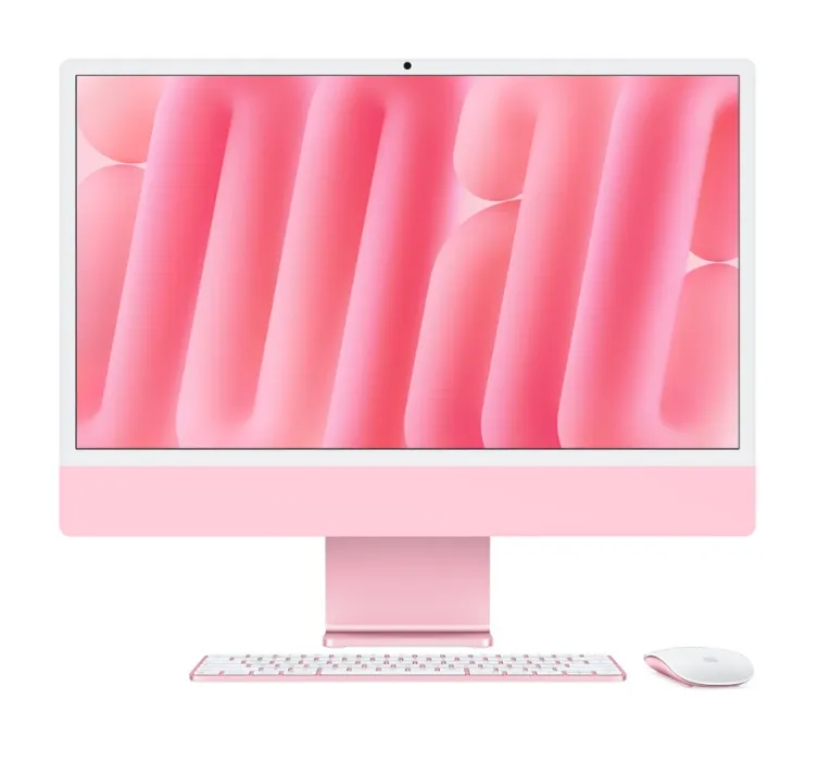 iMac, 24-inch, M4 Chip, 10-core CPU, 10-core GPU, Pink, Standard glass, Stand, 24GB memory, 256GB storage