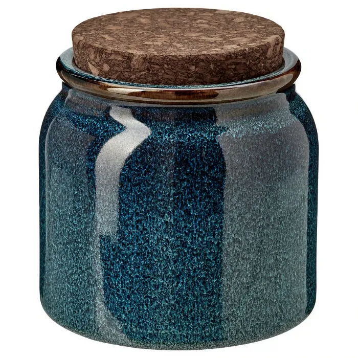 BRUGDHAJ Jar with lid - blue 34 oz