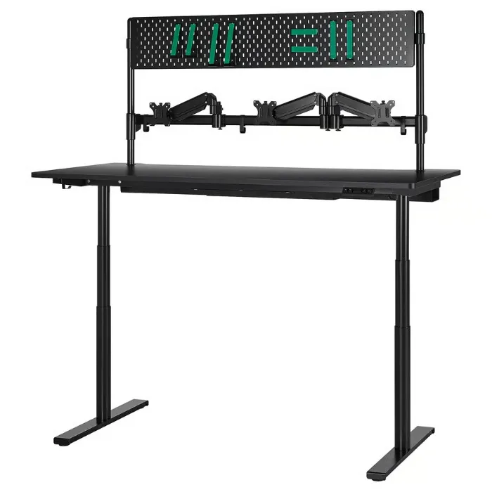 MÅLOMRÅDE Gaming desk sit/stand - with monitor arms/electric black 70 7/8x31 1/2 "